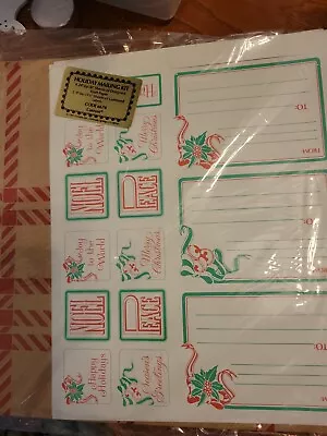 1981 NOS Christmas Ephemera Classic Vintage HOLIDAY MAILING KIT NOEL KRAFT PAPER • $3.20