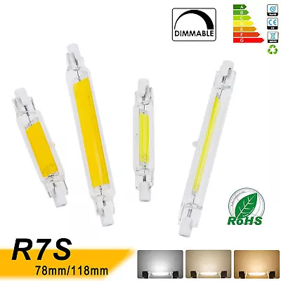 AC 220V R7s Dimmable 78mm 118mm 5W 10W 20W COB LED Flood Light Bulbs Glass Lamps • £3.59