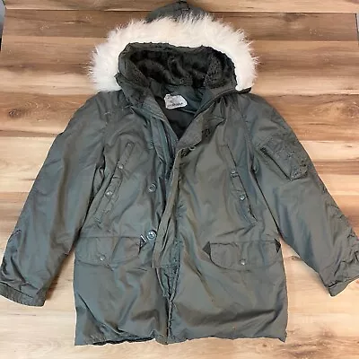 Vintage Military Extreme Cold Weather N-3B Parka Jacket Mens Medium Snorkel Hood • $139.99