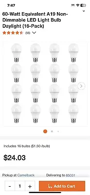 X3 Boxes Of 16 PACK Soft White LED Bulbs A19 800 Lumens Ecosmart • $1