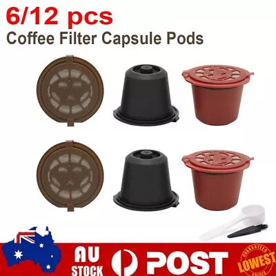 6/12x Refillable Reusable Coffee Filter Capsule Pods For Nespresso Maker Machine • $12.70