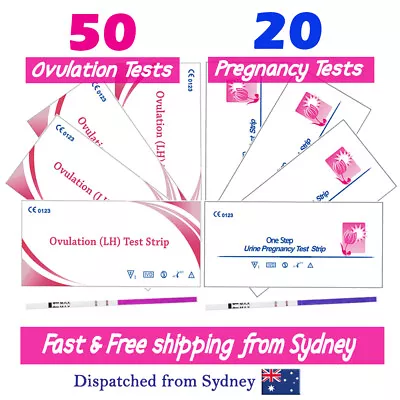 50 Ovulation LH Tests 20 Pregnancy HCG Test Strips Fertility OPK Kit EXP 2024 • $18.99