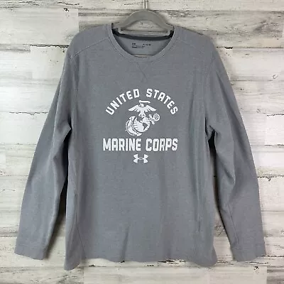 Under Armour Marines Thermal Shirt Men’s XL Gray Loose Long Sleeve Crew Neck • $19.99