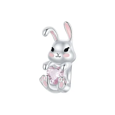 💖 Cute Easter Bunny Rabbit Charm Bead Genuine 925 Sterling Silver 💖 • £18.95