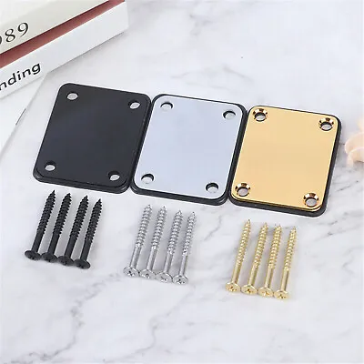 Electric Guitar Neck Plate W/ Mounting Screw For Fender Stratocaster Telecaster • $8.19