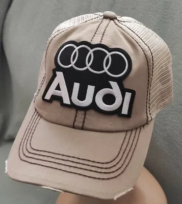 $20.99 • Buy Audi Vintage Mesh Trucker Hat Distressed Baseball Cap Audi Khaki Hat 