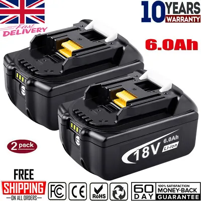 £35.14 • Buy 2X For Makita BL1850 18 Volt 6.0Ah LXT Li-Ion Cordless Battery BL1860 BL1830 UK