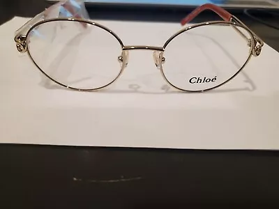 New  Authentic Chloe Eyeglasses 50/19/135mm 2124 Light Gold 712 Round Metal • $36.10