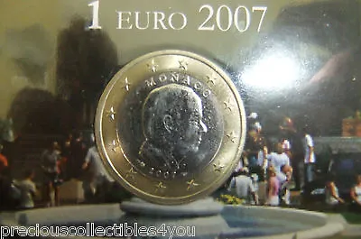 NEW EURO COIN 2007 Monaco 1 Euro Prince Albert II Rare Variant No Mint UNC Mark • $239.99