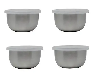 Bombay Stainless Steel Mini 4.4 Oz. Prep / Mixing Bowls With Lids - 4 Piece • $14.66