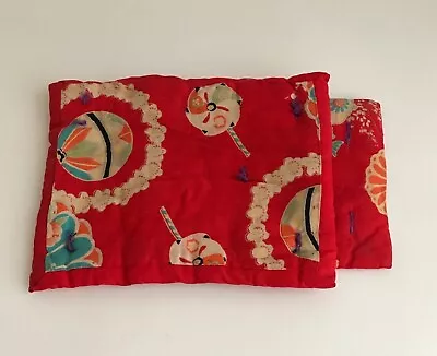 Vtg Japanese Miniature FUTON ( Comforter＆Sleeping Mat)  For Doll Red • $45