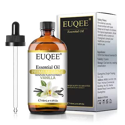 EUQEE 118ML 100% Pure Vanilla Essential Oil For Diffuser MassageAromatherapy • £22.79