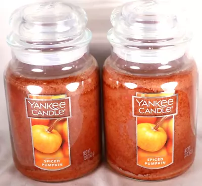 New Yankee Candle Spiced Pumpkin Large Jar Candle 22 Oz - Lot Of 2 • $39.95