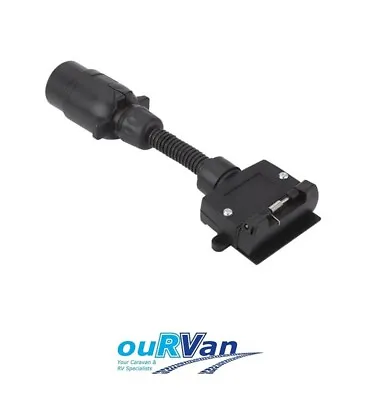 $22.95 • Buy 12 Pin Socket Female To 7 Pin Round Male Adaptor Trailer Caravan RV RV00023