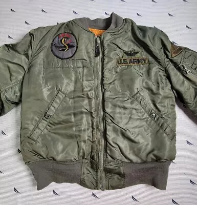 Vtg 64 AH-1 Cobra Pilot MA-1 Flight Jacket Alpha Industries Vietnam Army Small • $212.48