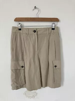 Boden Shorts 6 Cargo Pockets Beige Linen Mix W28 Safari High Rise • £8.99