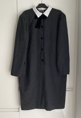 £39.95 • Buy Luisa Spagnoli Vintage Wool Midi Dress Ladies UK 18 Made In Italy 50 Grey Button