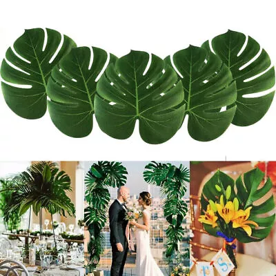 £5.99 • Buy 24X Tropical Artificial Palm Leaves Hawaiian Luau Jungle Beach Theme Party Decor