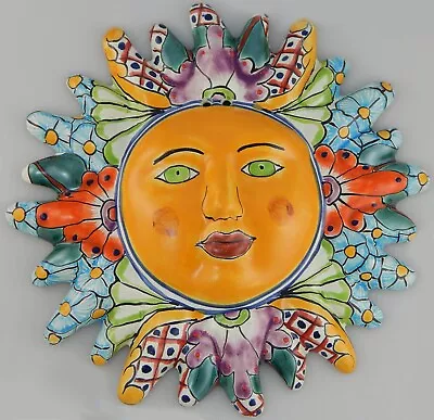 Mexican Talavera  Ceramic Sun Face Wall Decor Hanging Pottery Folk Art  # 15 • $59.49