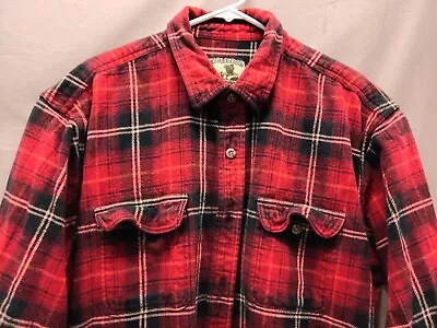 Men's Field & Stream Red & Black Heavy Plaid Lumberjack Flannel Shirt XXL (b577) • $20