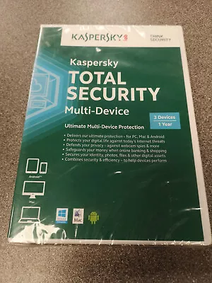 Kaspersky Internet Security 3 Users 3 Devices  1 Year 3pc New Sealed • £16.99