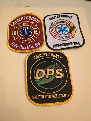 CALVERT COUNTY MARYLAND Fire Rescue EMS PUBLIC SAFETY Department Patch LOT OF 3  • $20.50