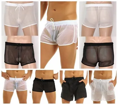 £10.62 • Buy Men's Swim Shorts Sports GYM Trunks Pants Quick Dry Boxer See Through Swimwear