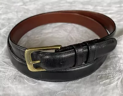 Vintage Coach 5700 Black Leather Belt Brass Buckle 1  Wide - Men's Size 38” 95cm • $17.85