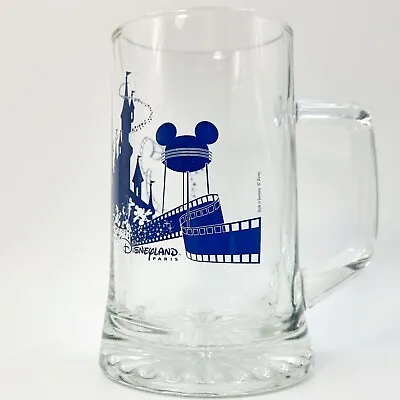 Disneyland Paris Large Heavy Glass Tankard Beer Walt Disney Mickey Mouse Germany • $16.03