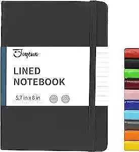  Lined Journal Notebook 160 Pages Hardcover Journal For Writing Medium Black • $12.49