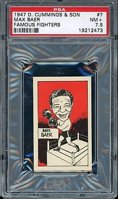 $50 • Buy 1947 D. Cummings & Son Famous Fighters Boxing #7 Max Baer PSA 7.5