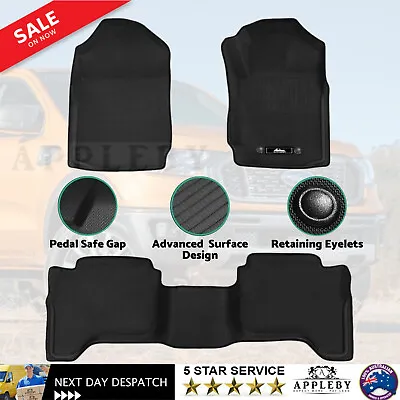 $107.86 • Buy Ford Ranger Car Floor Mats PX PX2 PX3 Dual Cab 2011-2019 3D Rubber