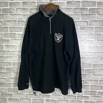 VTG Oakland Las Vegas Raiders Mirage Sweater Black Microfiber Fleece Mens XL • $13.56