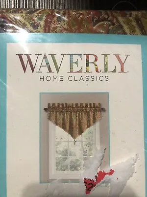 Waverly Cashmere Ruby 0379273 Ascot Rod Pocket Cotton Valance 52 X 20 • $18