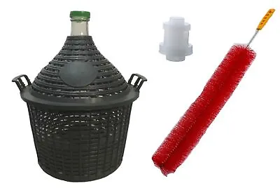 Narrow Mouth Glass Demijohn/Carboy With Plastic Basket - 15 Liter (Approx. 4 ... • $87.22