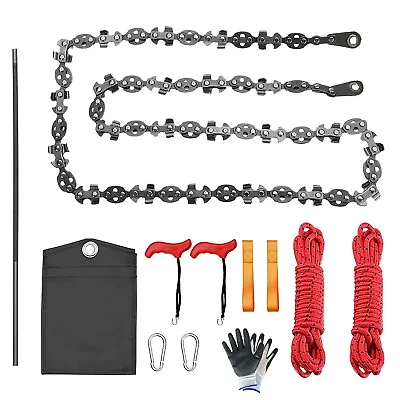 55in 68 Sharp Teeth Hand Rope Chainsaw Kit Folding Portable Pocket Chainsaw Set • $34.24