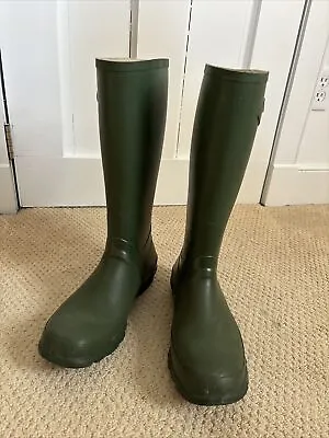 LL Bean Tall Wellies Green Sz 11 Rain Boots Muck Mud Gardening Camp Farm • $42