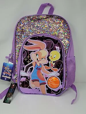 Space Jam Lola Bunny Backpack Looney Tune Squad School Book Bag Tote 17  • $11.49