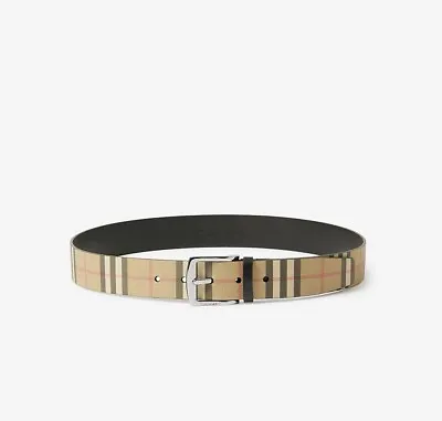 Burberry Check And Leather Belt • $299.50