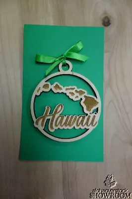 Hawaiian Islands Laser Cut & Etched Wooden Christmas Ornament Made In Hawaii • $8.99