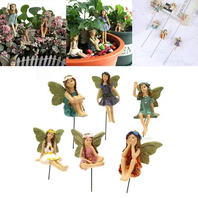 6pcs Fairy Garden Miniature Fairies Figurines Accessories Garden Yard Decor • £10.74