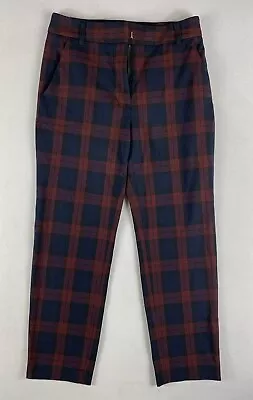 Velvet By Graham Spencer Pants Womens Sz 2 Blue Burgundy Tartan Plaid (27x25) • $49.99