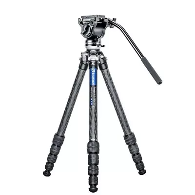 Leofoto LS-255CEX+BV-5 CF Tripod W Leveling Base Arca Compatible Video Head • $149