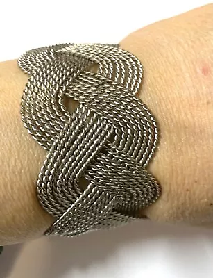 2. Vintage Bracelet Cuff Silver Tone Braid • $10