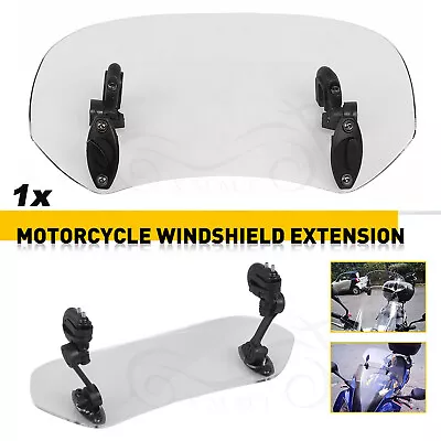 Clip On Motorcycle Windshield Extension Spoiler Wind Screen Deflector Universal • $18.03