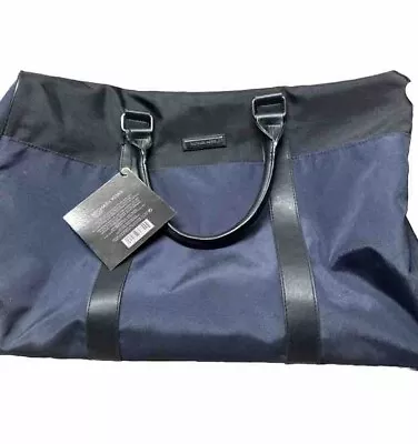 Michael Kors Duffle Blue Nylon Large Weekend Travel Carrying Gym Bag • $35.99
