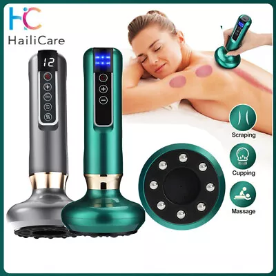 Electric Vacuum Cupping Massager Body Guasha Scraping Fat Burning Anti-Cellulite • £18.95