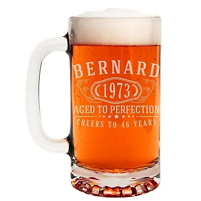 Personalized Etched 16oz Glass Beer Mug Bernard • $24.99