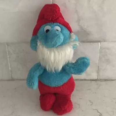 Vintage 1981 ~ Papa Smurf Plush ~ Wallace Berrie & Co. Peyo Mini Stuffed Animal • $6