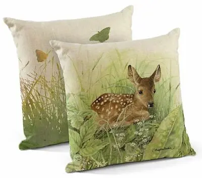 $34.95 • Buy Waiting For Mom - Fawn 18  Decorative Pillow By Marjolein Bastin